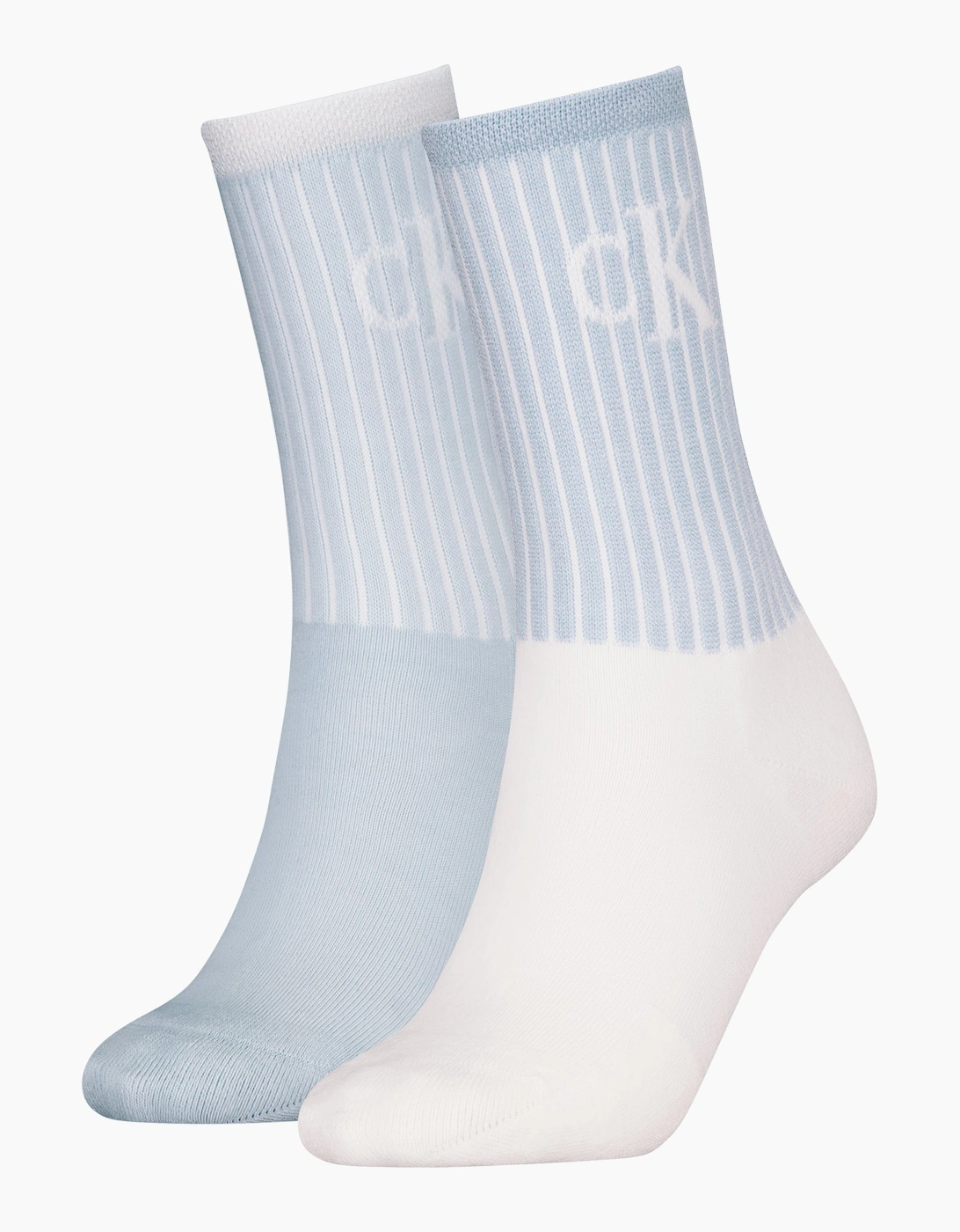Women's Calvin Klein 2 Pack Trainer Womens Crew Socks Blue - Multi - Size: UK 6-7.5