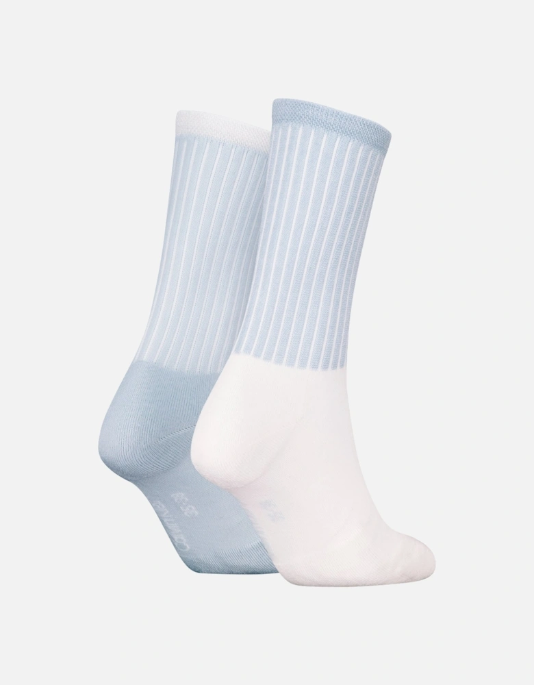 2 Pack Trainer Womens Crew Socks Blue