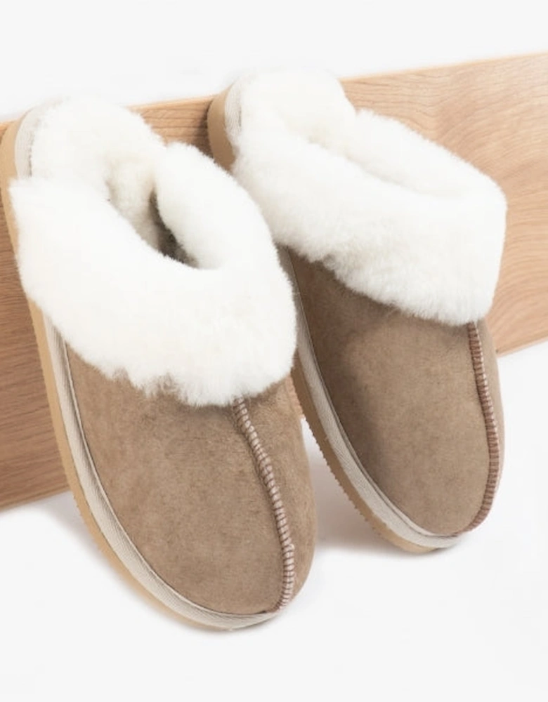 JESSICA Womens Sheepskin Mules Stone