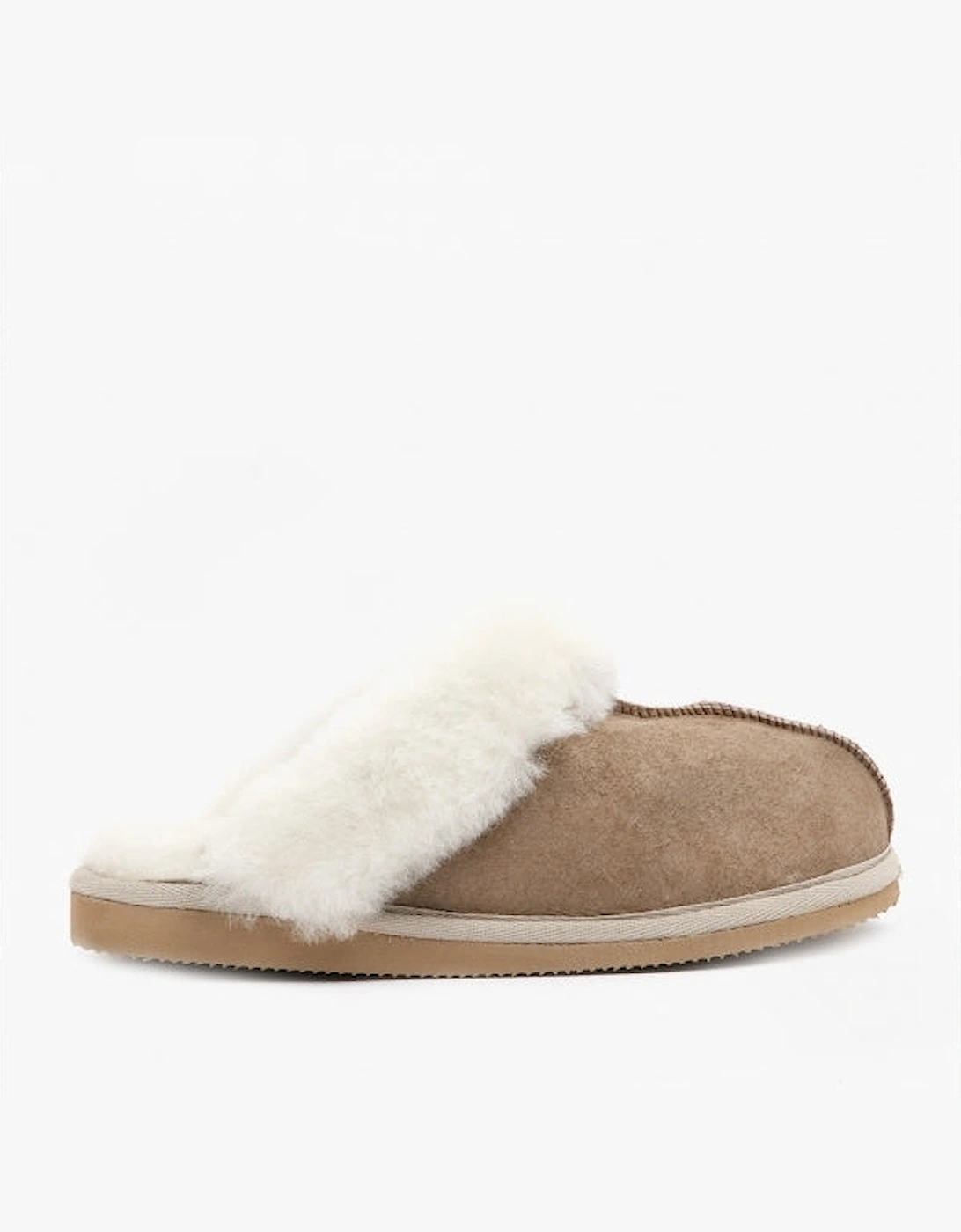 JESSICA Womens Sheepskin Mules Stone, 7 of 6