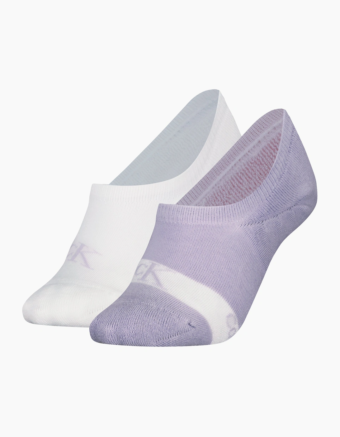 Women's Calvin Klein 2 Pack Womens Invisible Socks Lilac/White - Multi - Size: UK 6-7.5