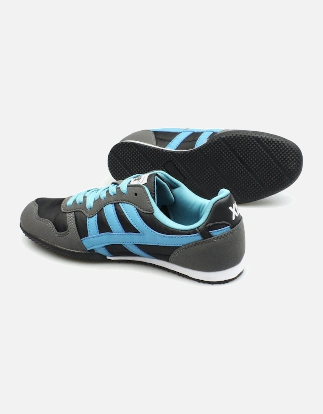 CASEY Womens Nylon/Faux Suede Running Trainers Black/Turquoise