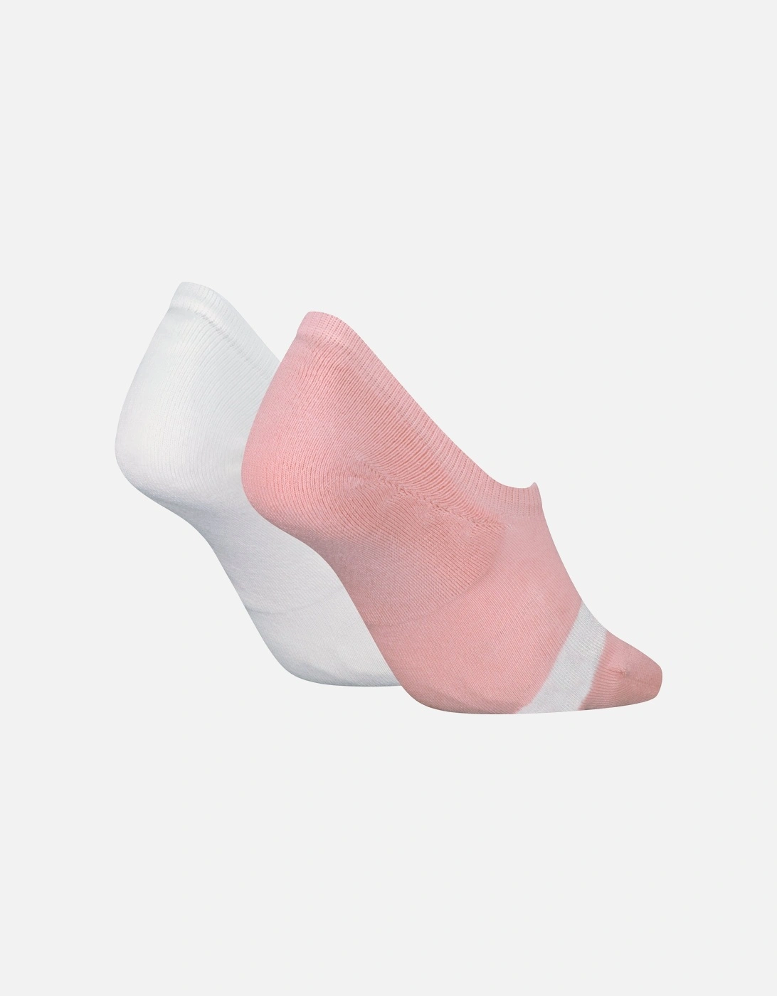 2 Pack Womens Invisible Socks Pink/White