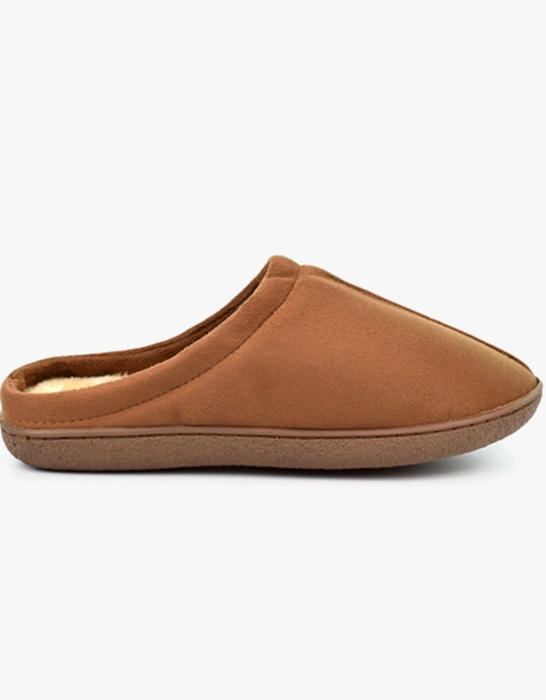 ALEX Mens Microfibre Mule Slippers Tan