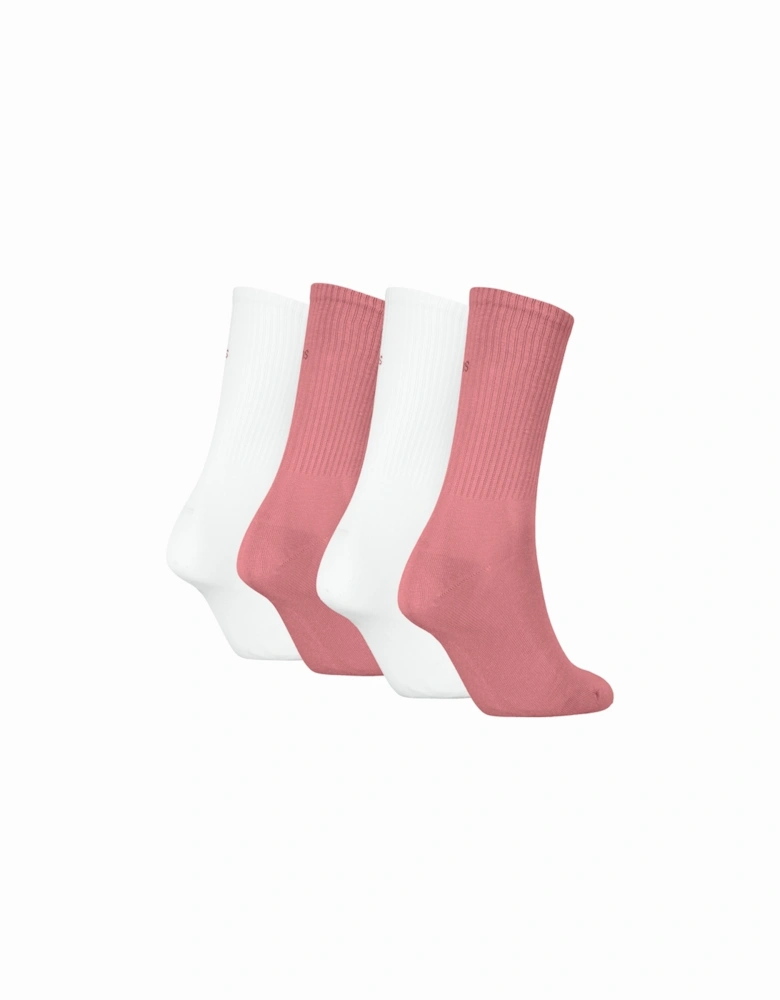 4 Pack Giftboxed Trainer Womens Crew Socks Pink Combo