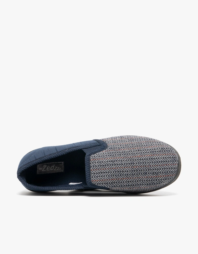 CHARLES Mens Full Slippers Navy