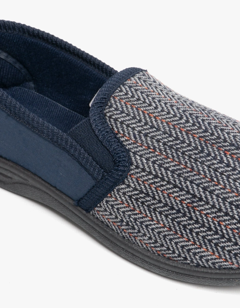 CHARLES Mens Full Slippers Navy