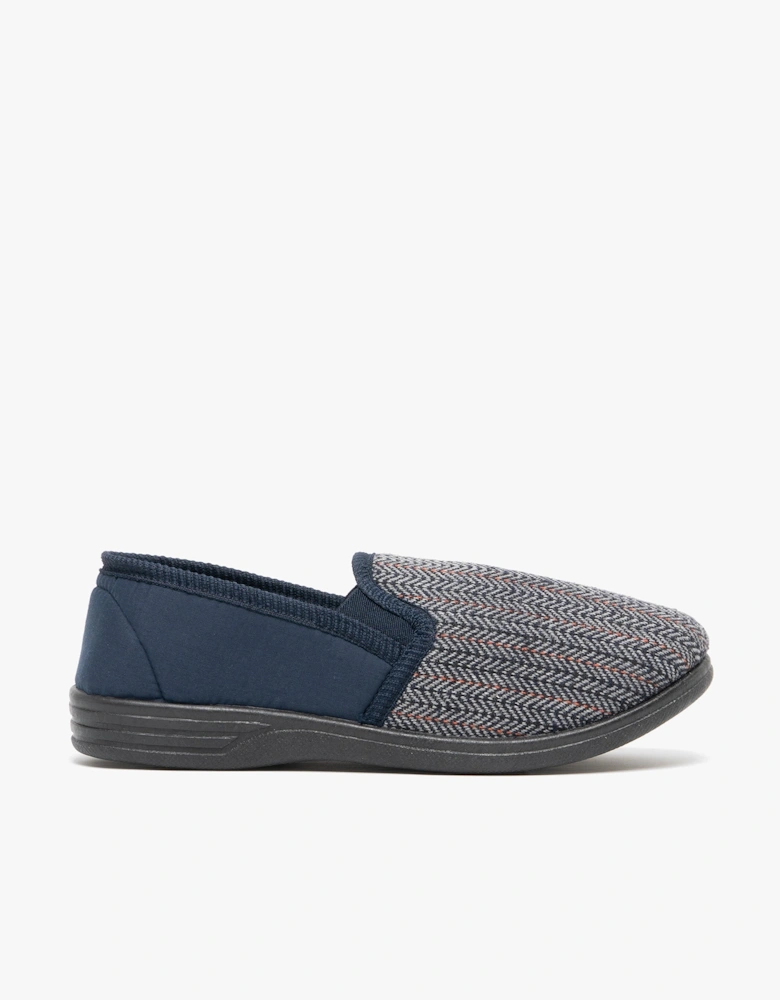 CHARLES Mens Full Slippers Navy