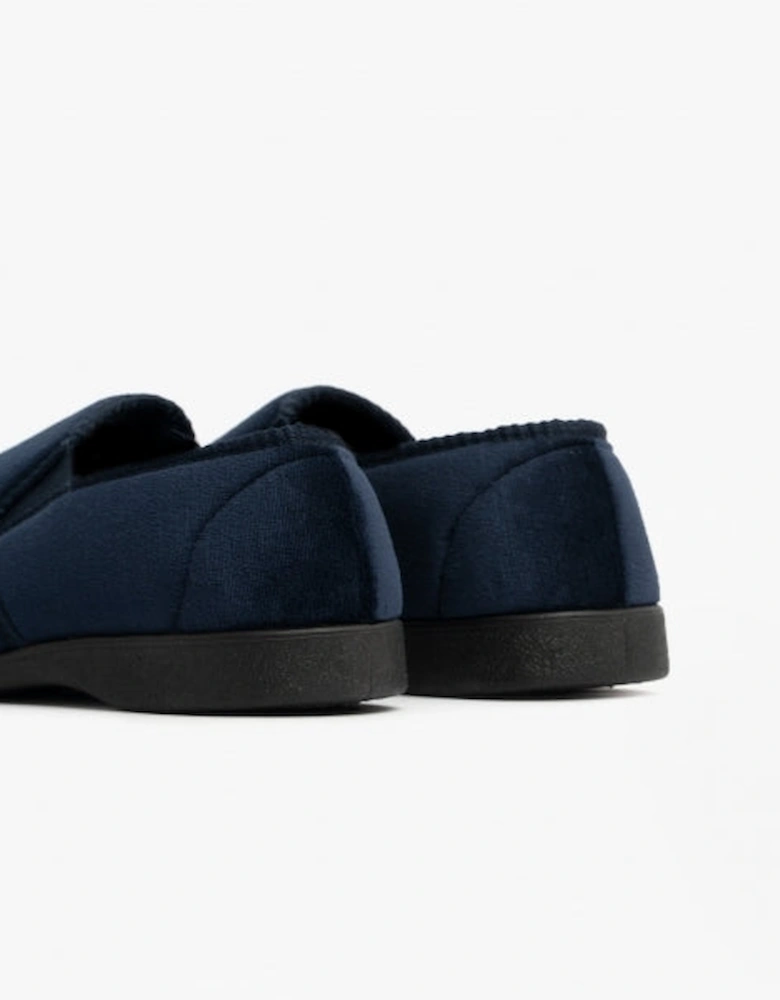 GAMER Boys Velour Full Slippers Navy Blue