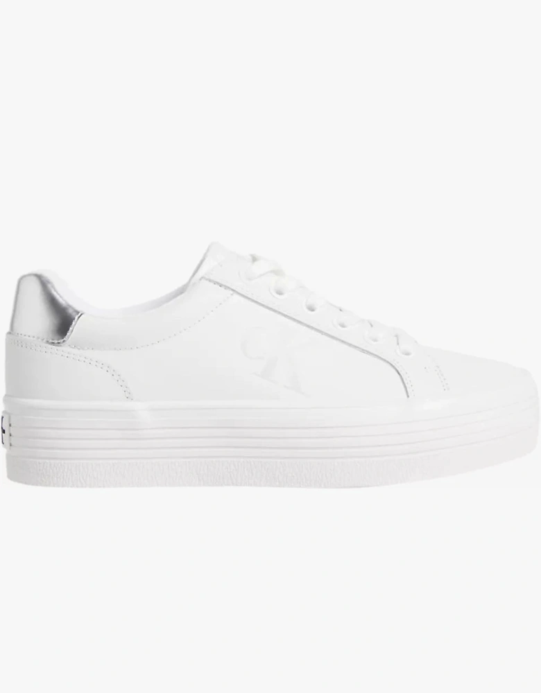 Jeans BOLD VULCANISED FLATFORM Womens Trainers Bright White/Silver