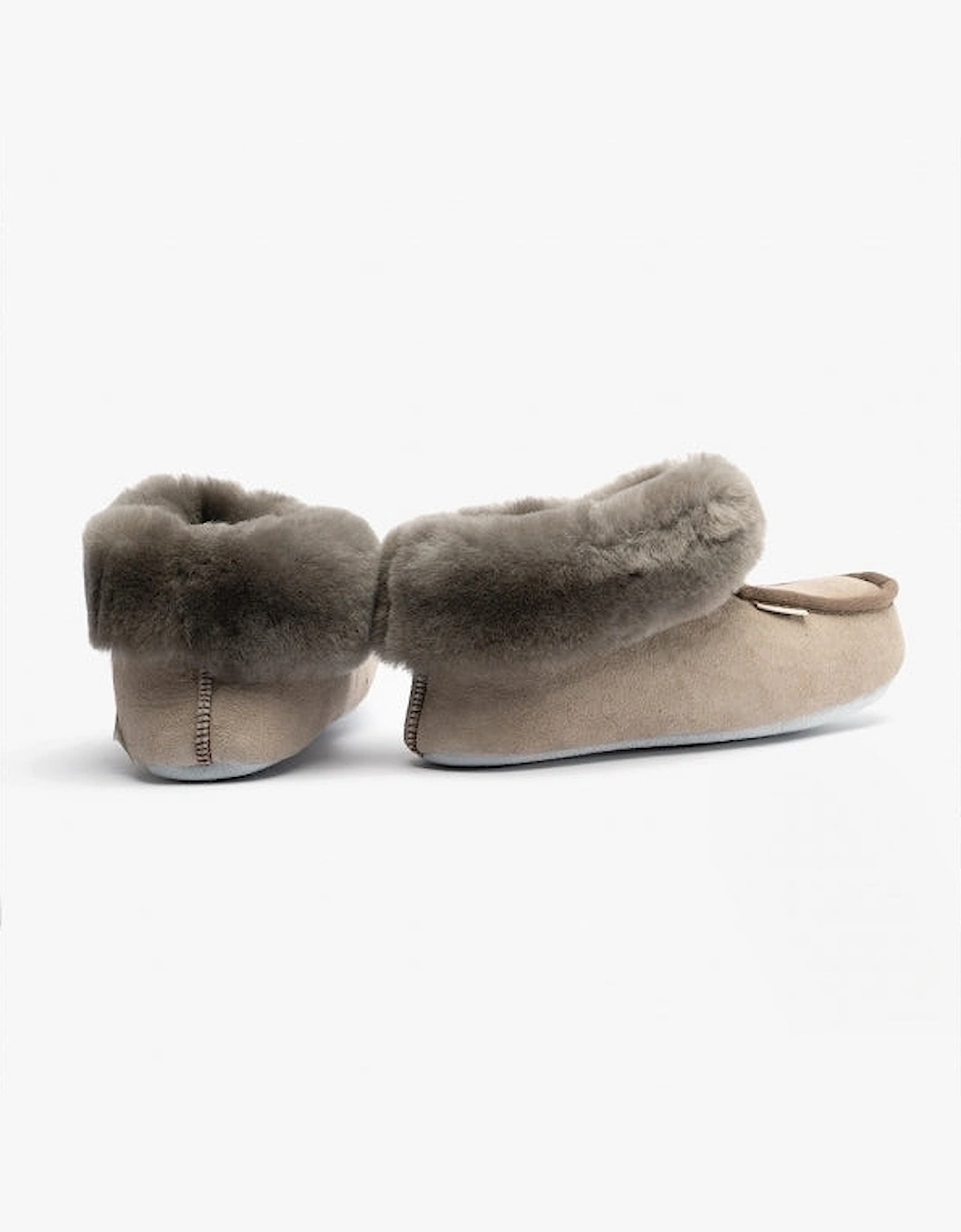 MOA Womens Sheepskin Slipper Boots Stone