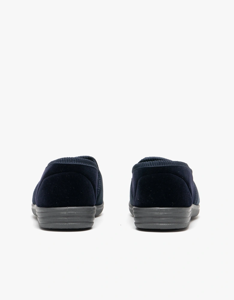 LEWIS Mens Full Slippers Navy/Grey