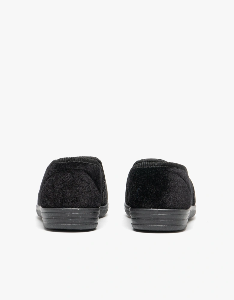 KEVIN Mens Full Slippers Black