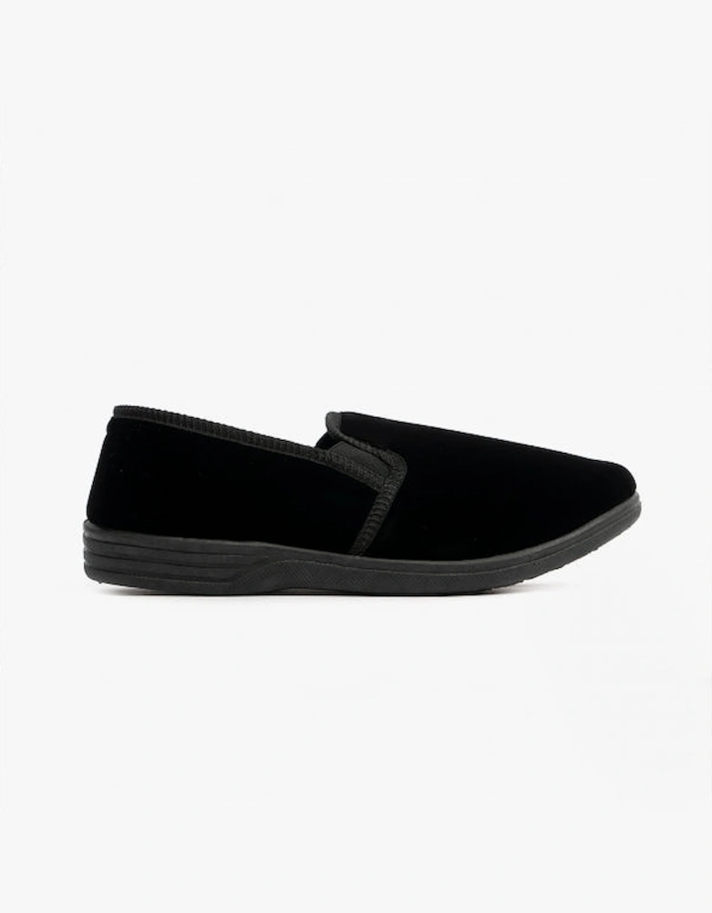 ROSS Mens Full Slippers Black