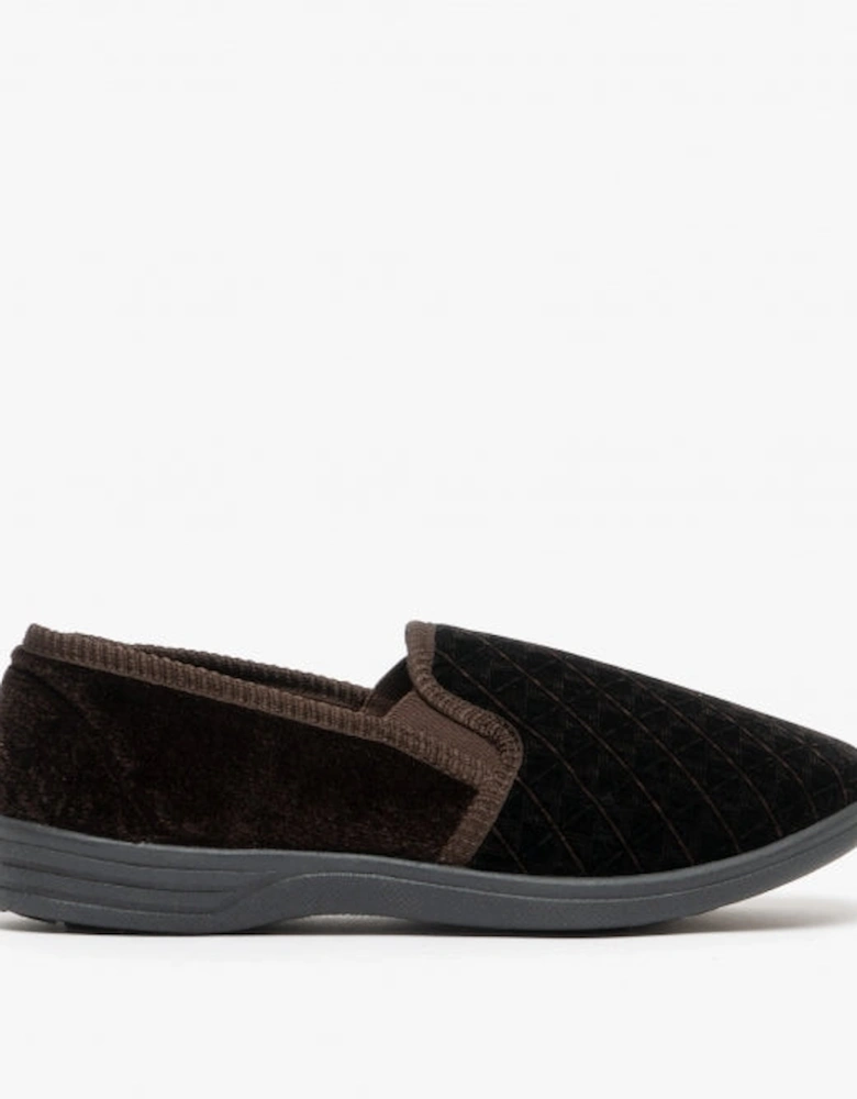 KEVIN Mens Full Slippers Brown