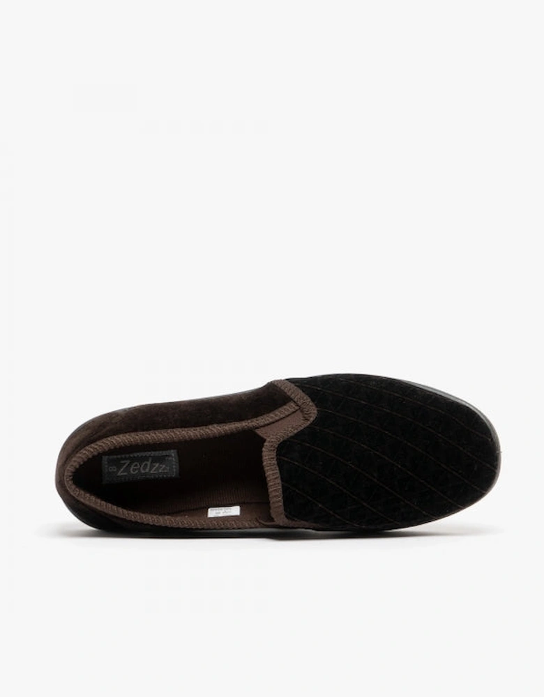 KEVIN Mens Full Slippers Brown