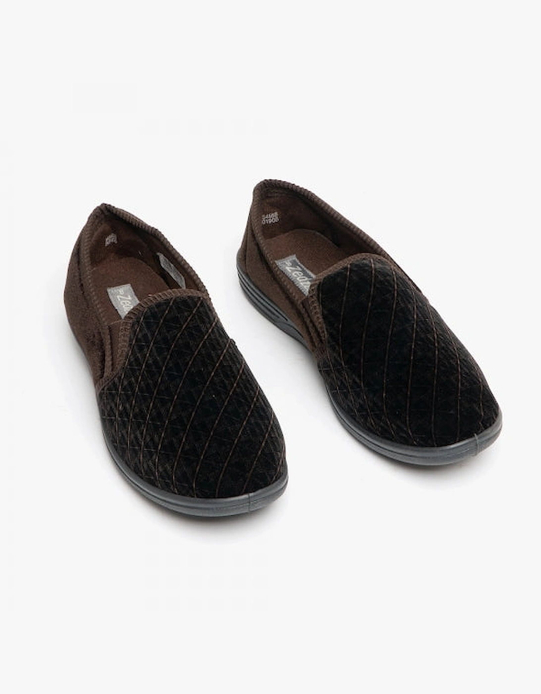 KEVIN Mens Full Slippers Brown