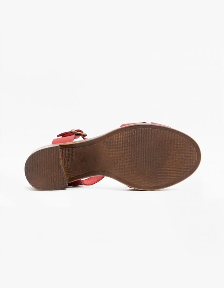 GEORGIA Womens Leather Sandals Red