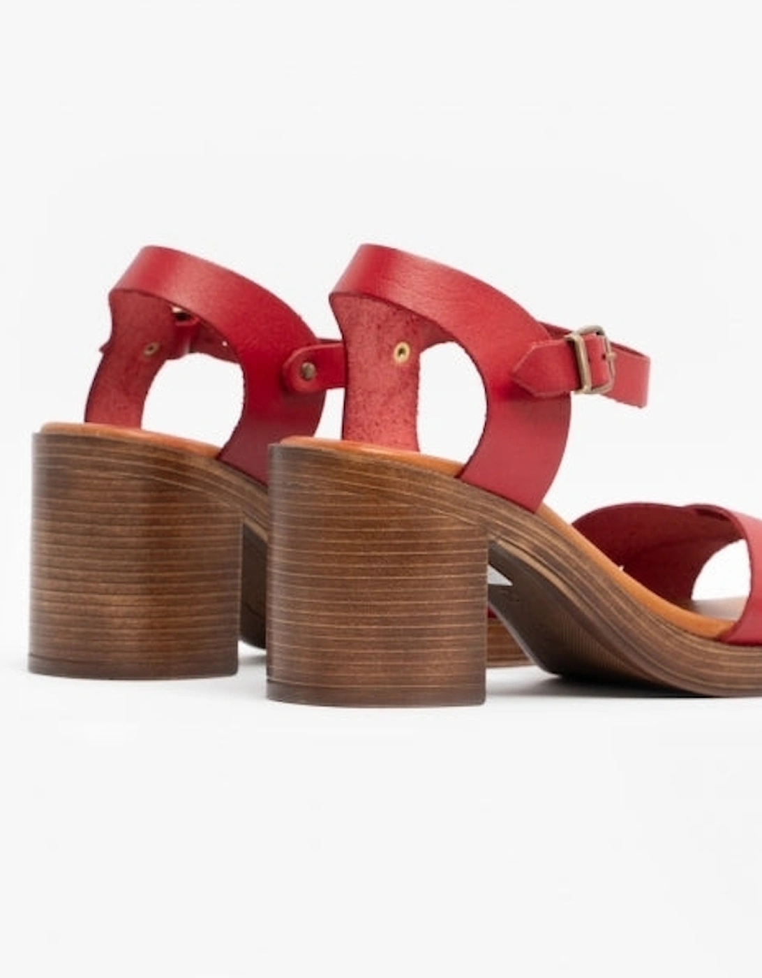 GEORGIA Womens Leather Sandals Red