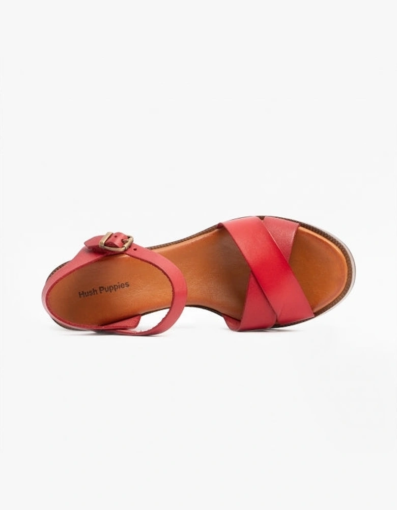 GEORGIA Womens Leather Sandals Red