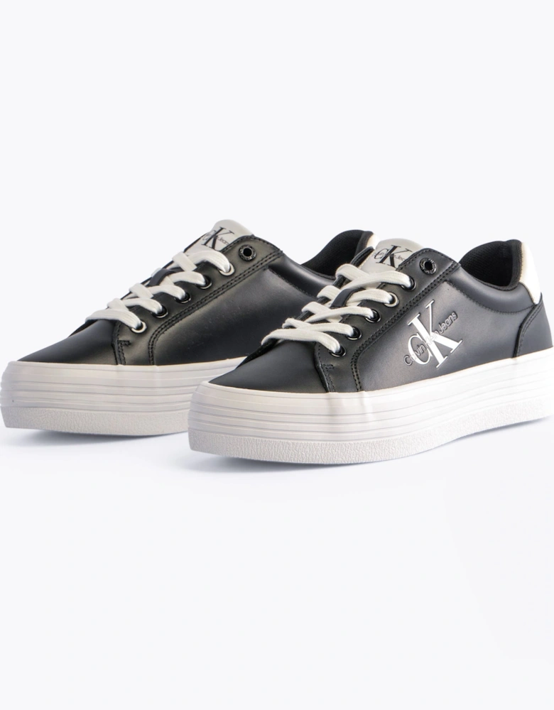 Jeans FLATFORM LACEUP Womens Trainers Black/Bright White