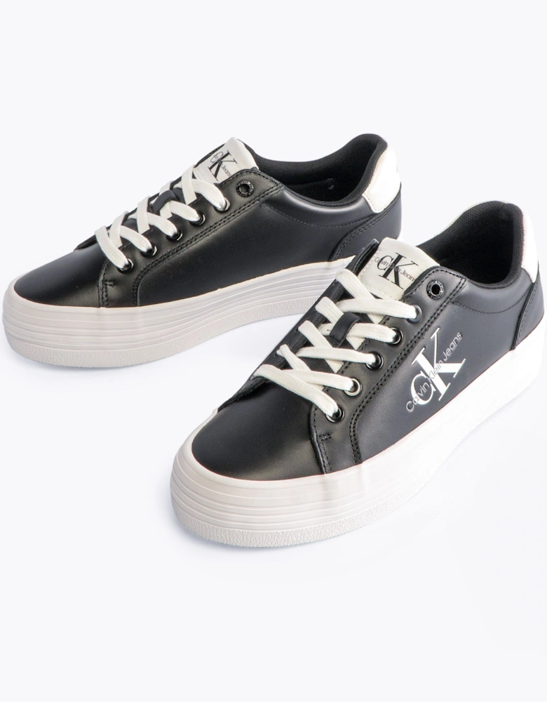 Jeans FLATFORM LACEUP Womens Trainers Black/Bright White