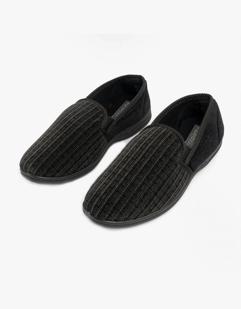 RICHARD Mens Full Slippers Black