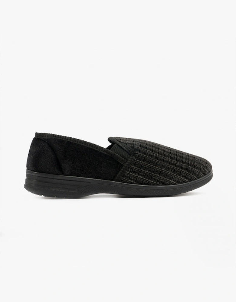 RICHARD Mens Full Slippers Black