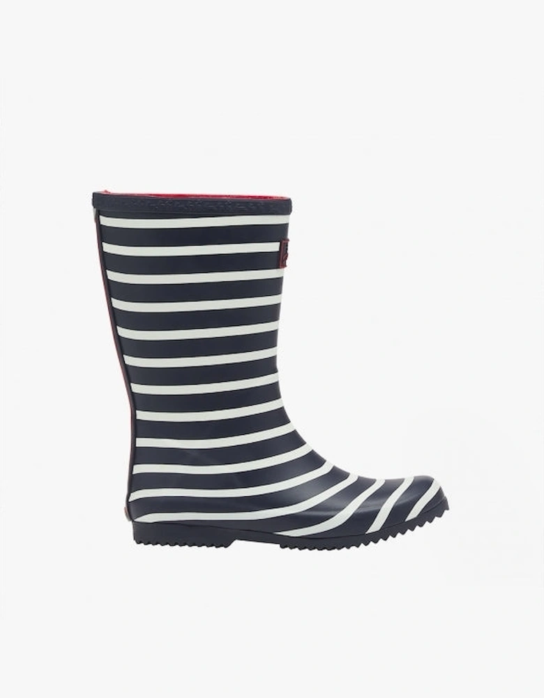 ROLL UP WELLY Boys Rubber Wellies Navy Stripe