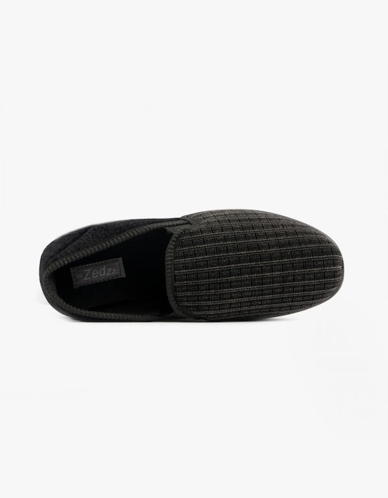 RICHARD Mens Full Slippers Black