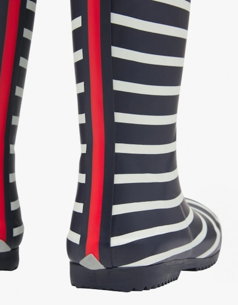 ROLL UP WELLY Boys Rubber Wellies Navy Stripe