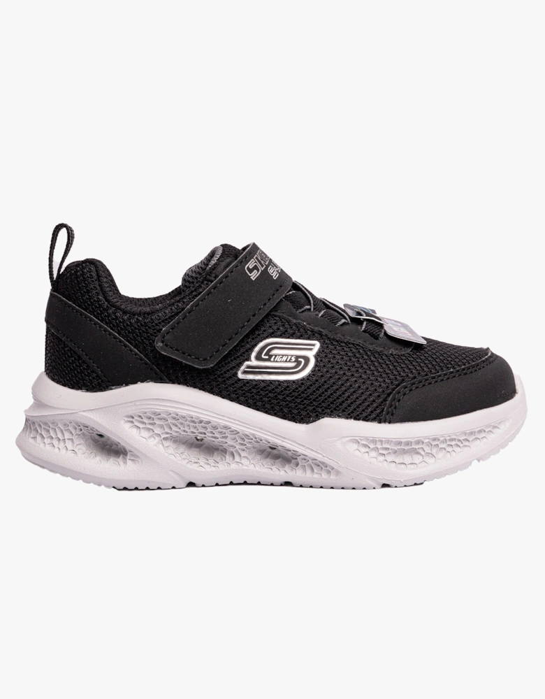 401675N/BKGY METEOR-LIGHTS Boys Trainers Black/Gray