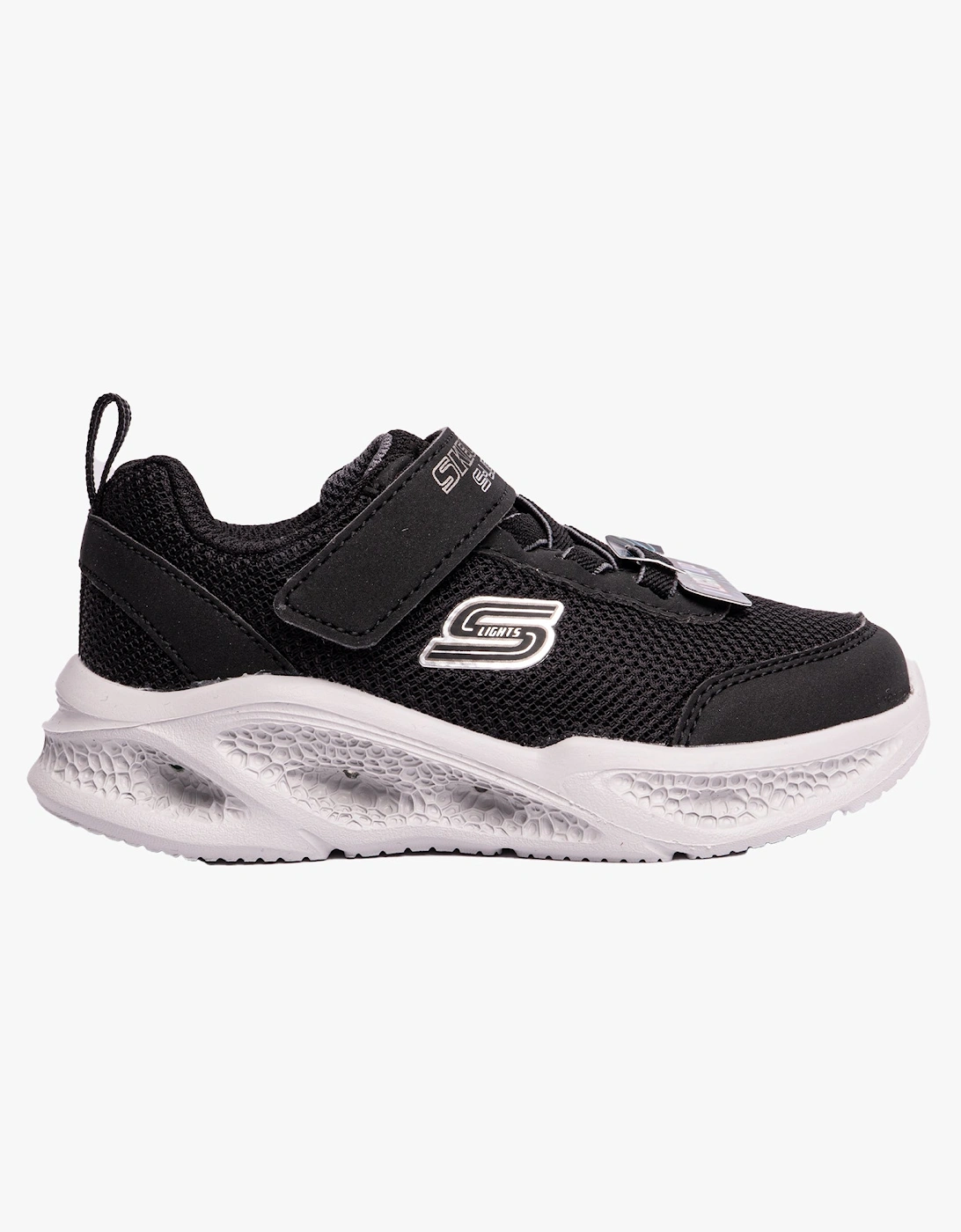 401675N/BKGY METEOR-LIGHTS Boys Trainers Black/Gray, 7 of 6