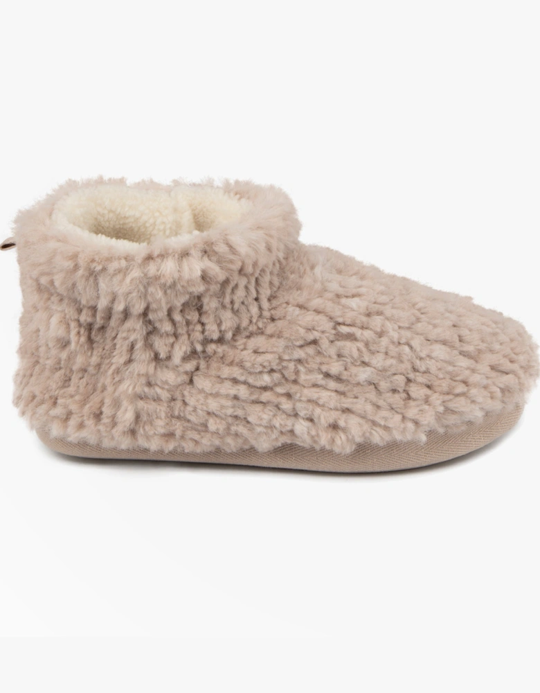 FAUX FUR SHORT Boot Slippers Womens Oat