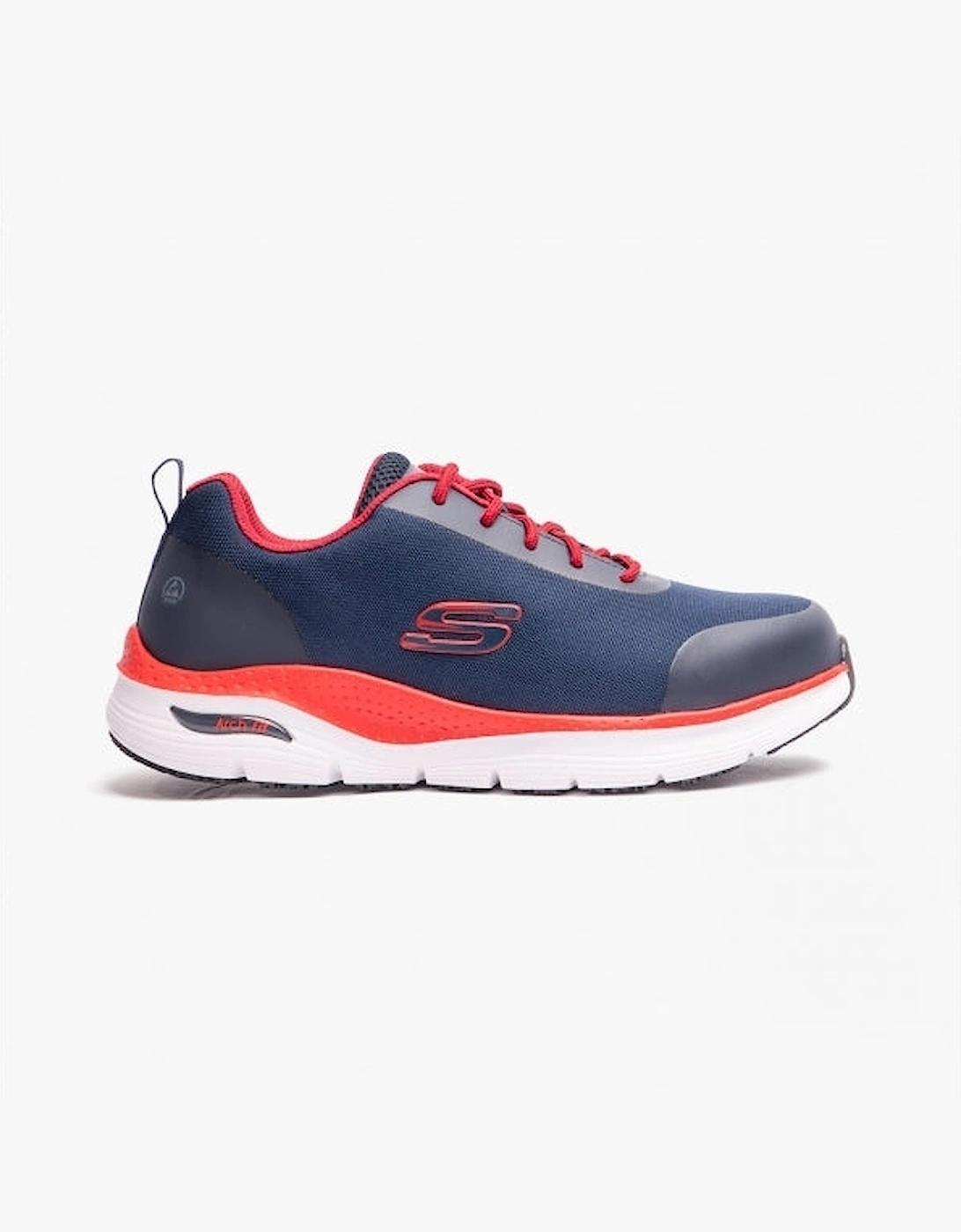 Skechers Men's Blue Work 200086Ec Arch Fit Sr - Ringstap Safety Trainers Navy/Red - Size: 7.5