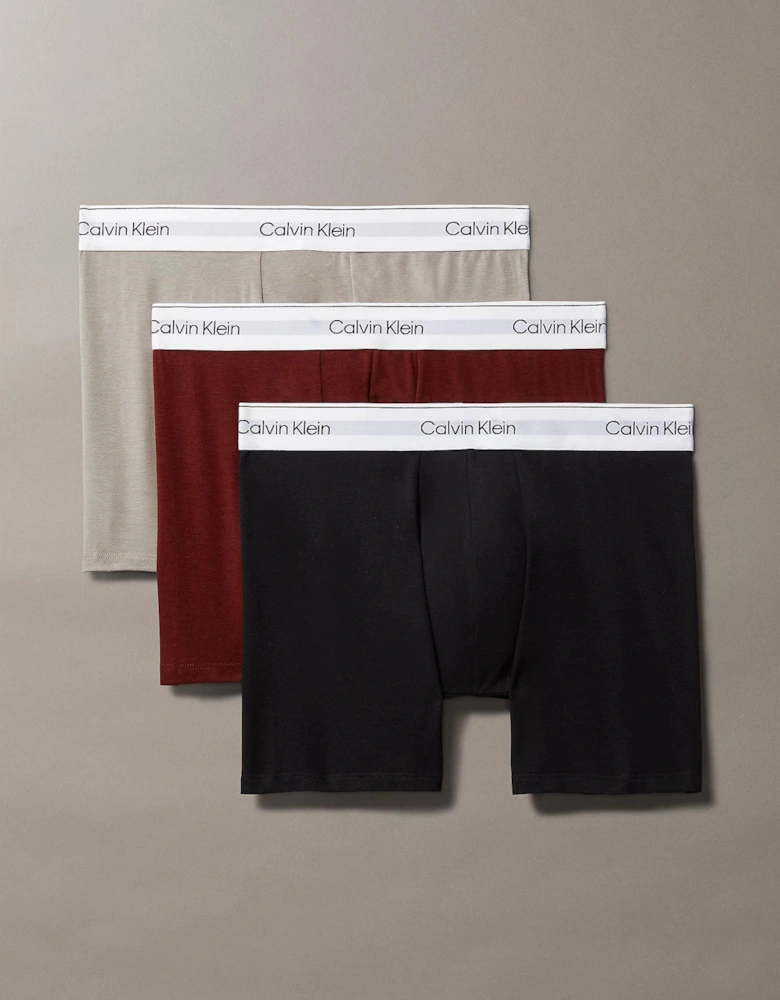 MODERN COTTON STRETCH Mens 3 Pack Boxer Briefs Multicoloured