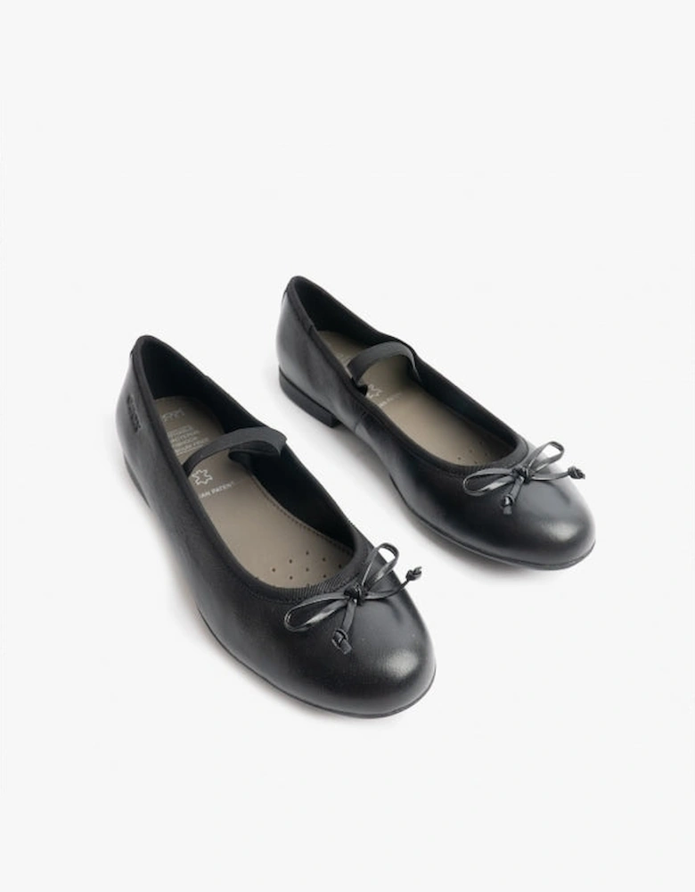 PLIE Girls School Shoes Smooth Black