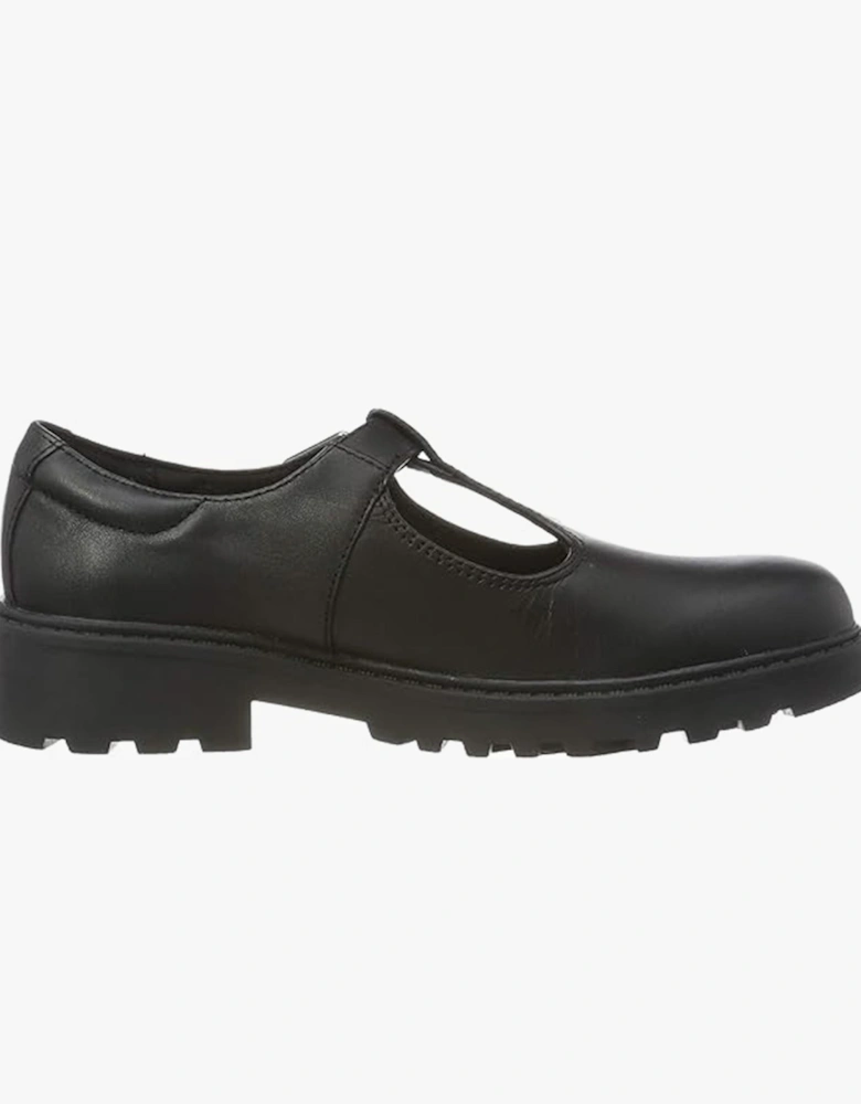 J CASEY GIRL Kids Leather Ballerina Black