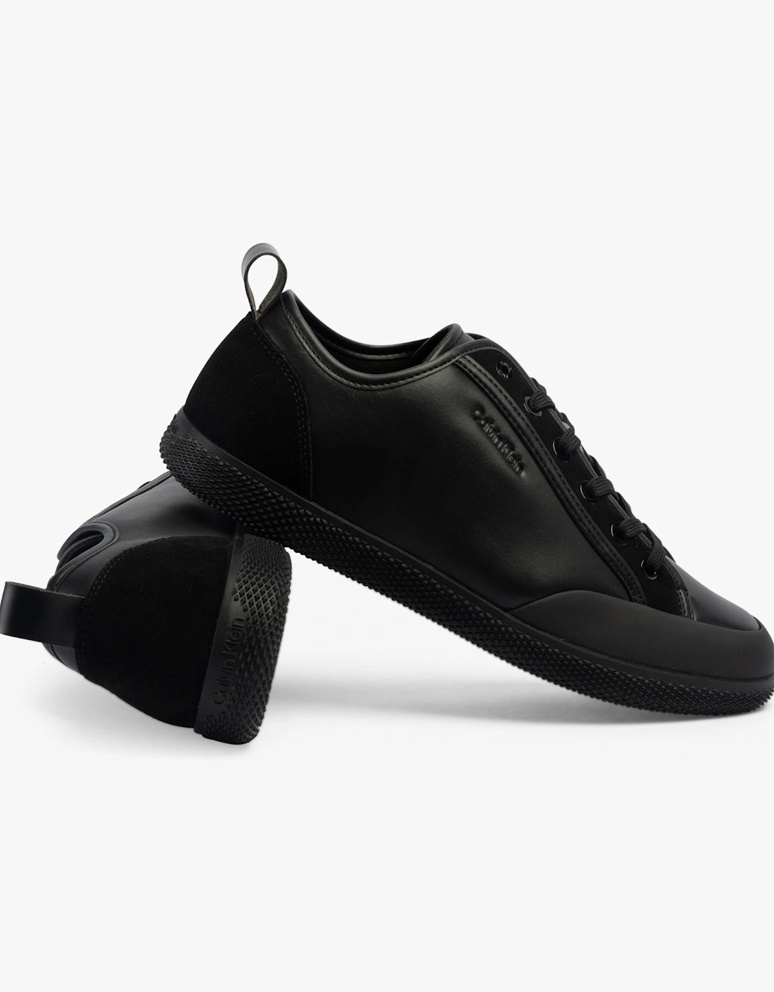 LOW TOP LACE UP Mens Trainers Triple Black