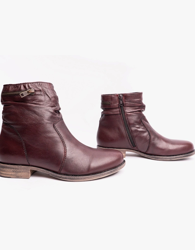 DANA Womens Ankle Boots Burgundy