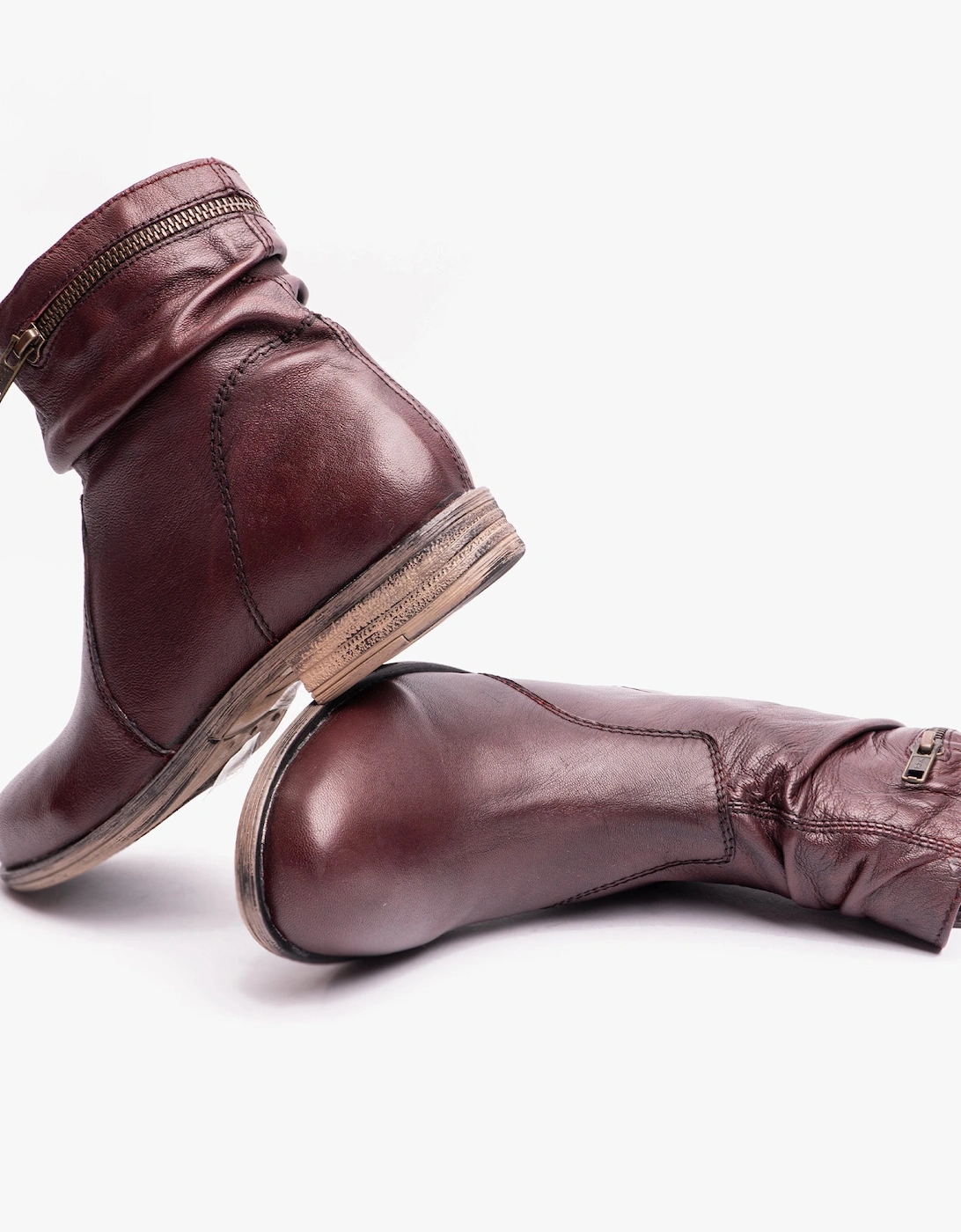 DANA Womens Ankle Boots Burgundy