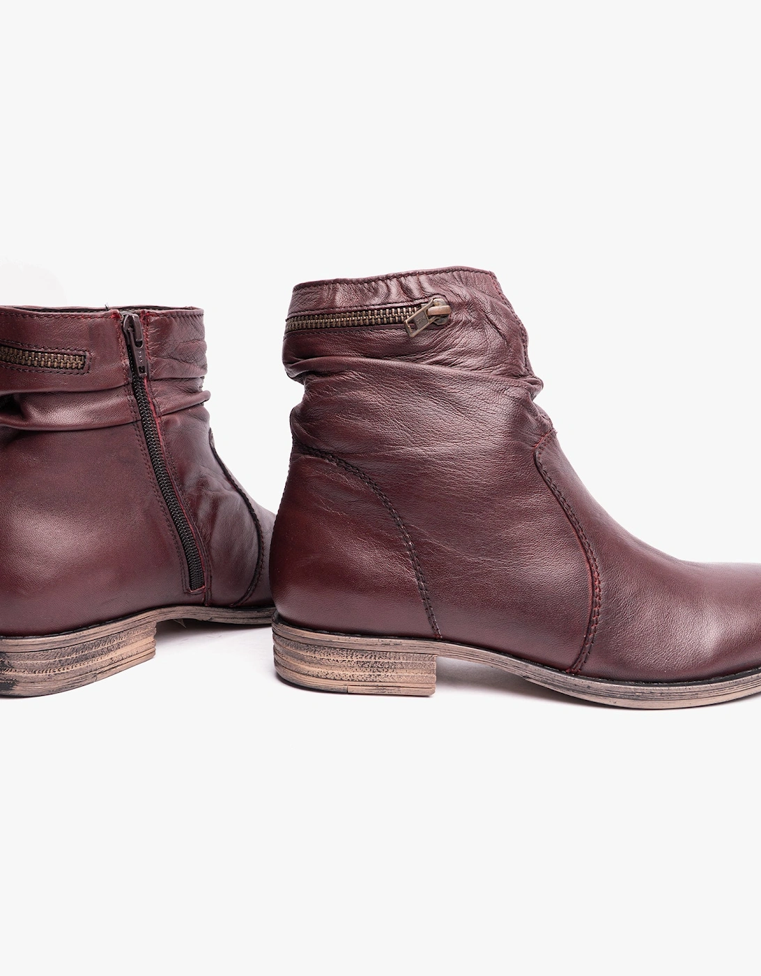 DANA Womens Ankle Boots Burgundy