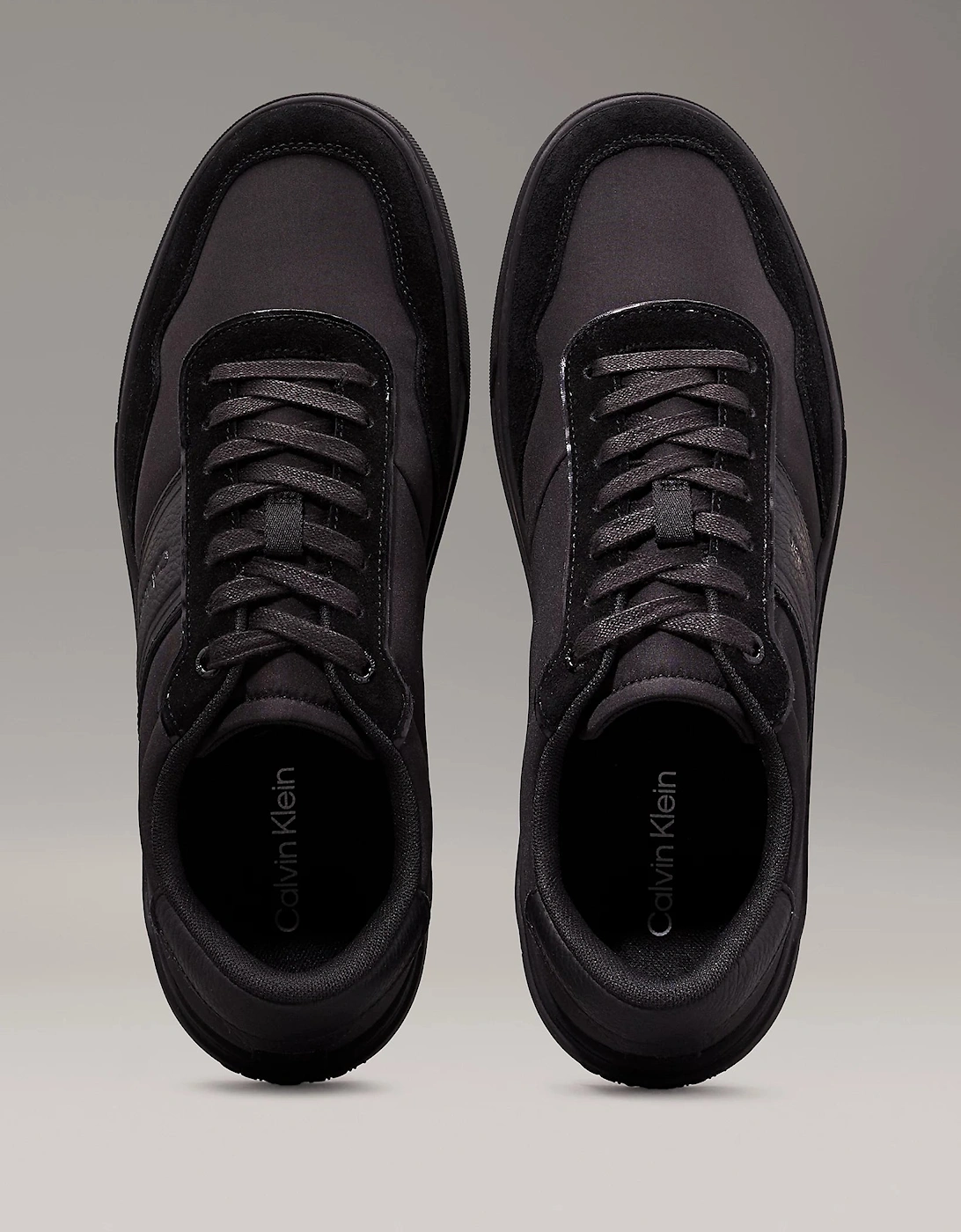 LOW TOP LACE UP MIX Mens Trainers Triple Black