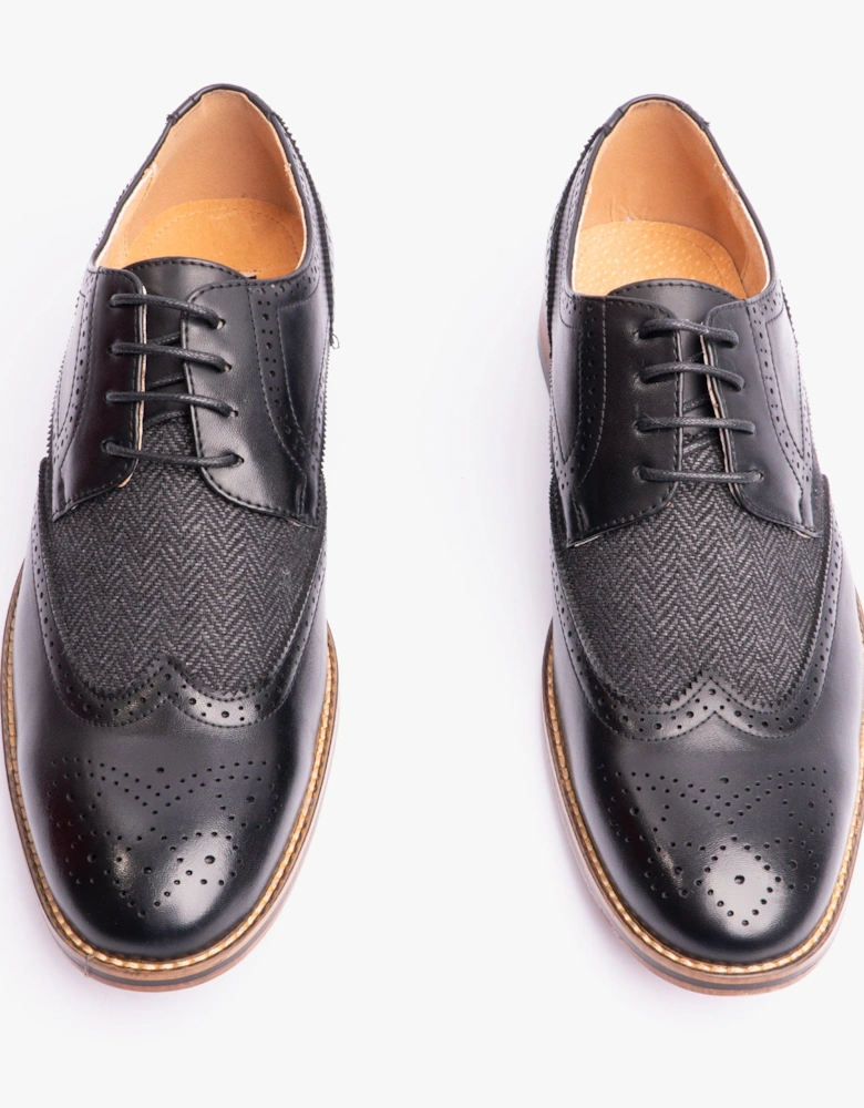 DANIEL Mens Lace Up Brogues Black