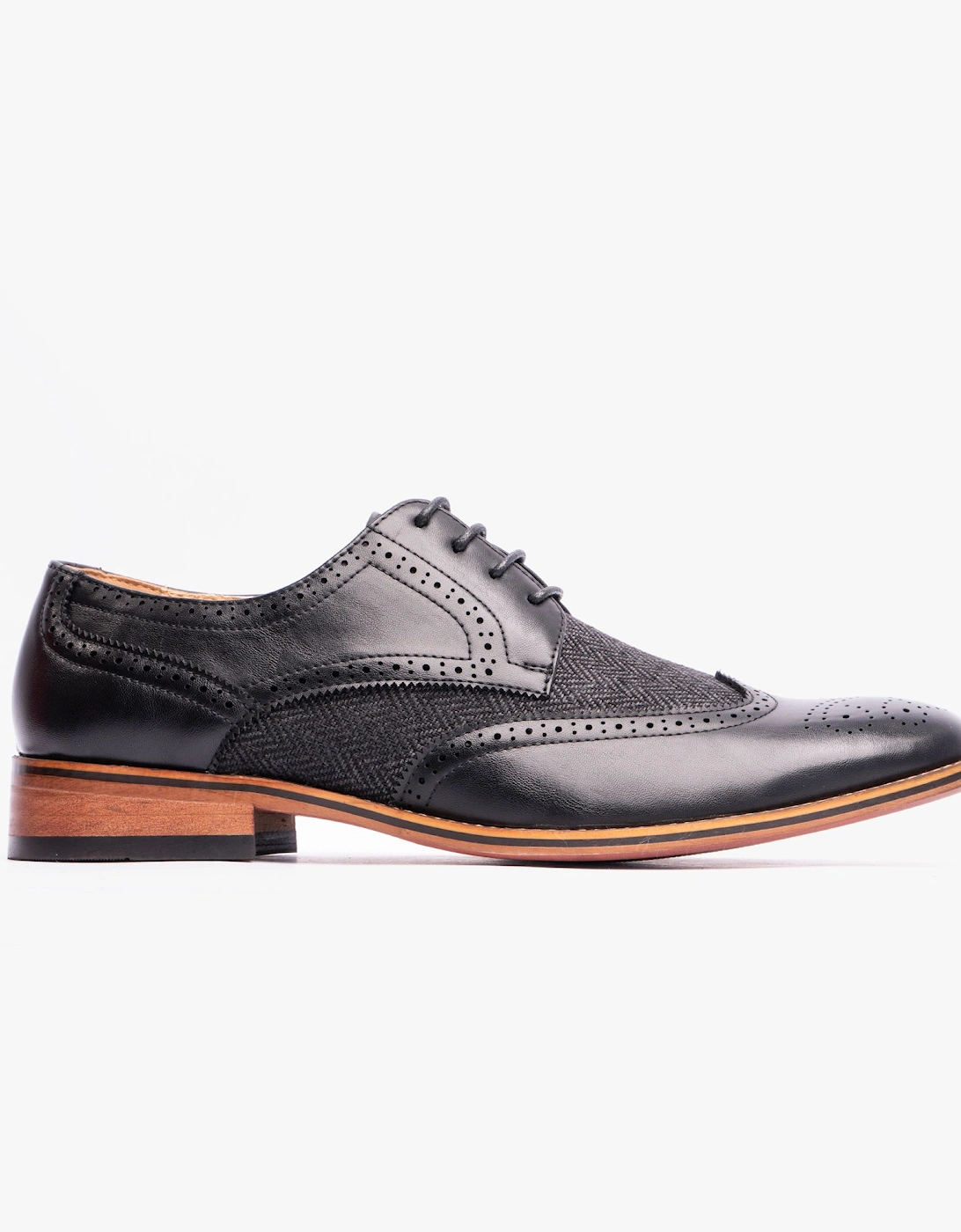 DANIEL Mens Lace Up Brogues Black, 7 of 6