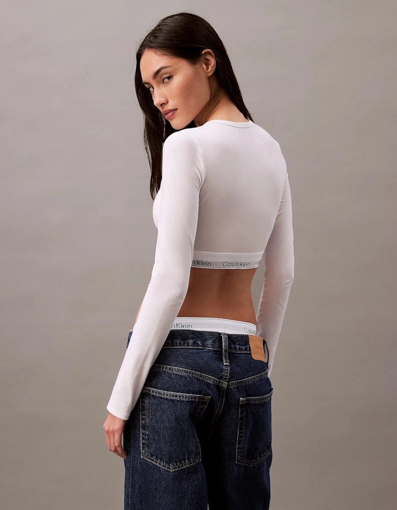 MODERN COTTON Womens T-Shirt Bralette White