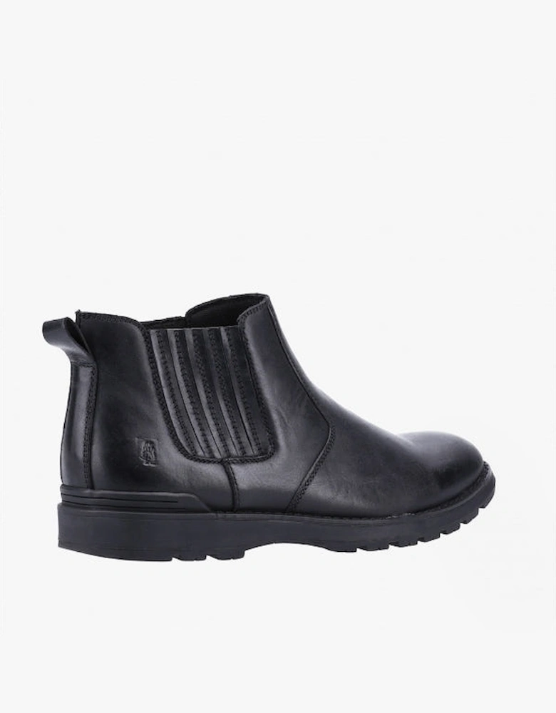 GARY Mens Leather Chelsea Boots Black