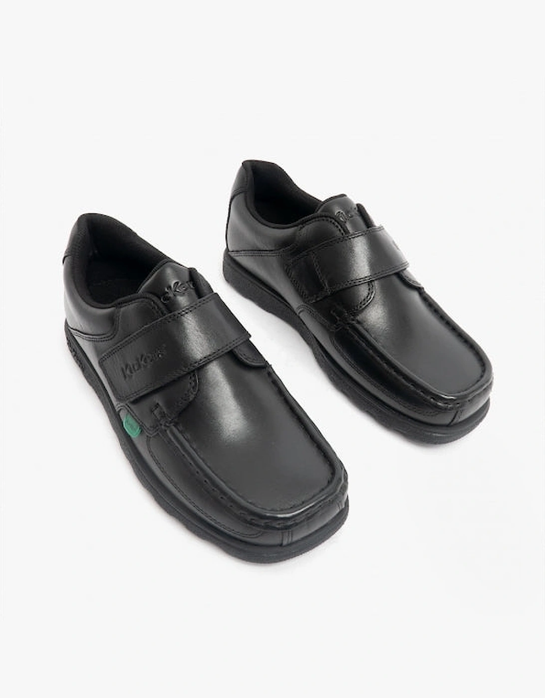 FRAGMA STRAP Boys Leather Moccasin Shoes Black