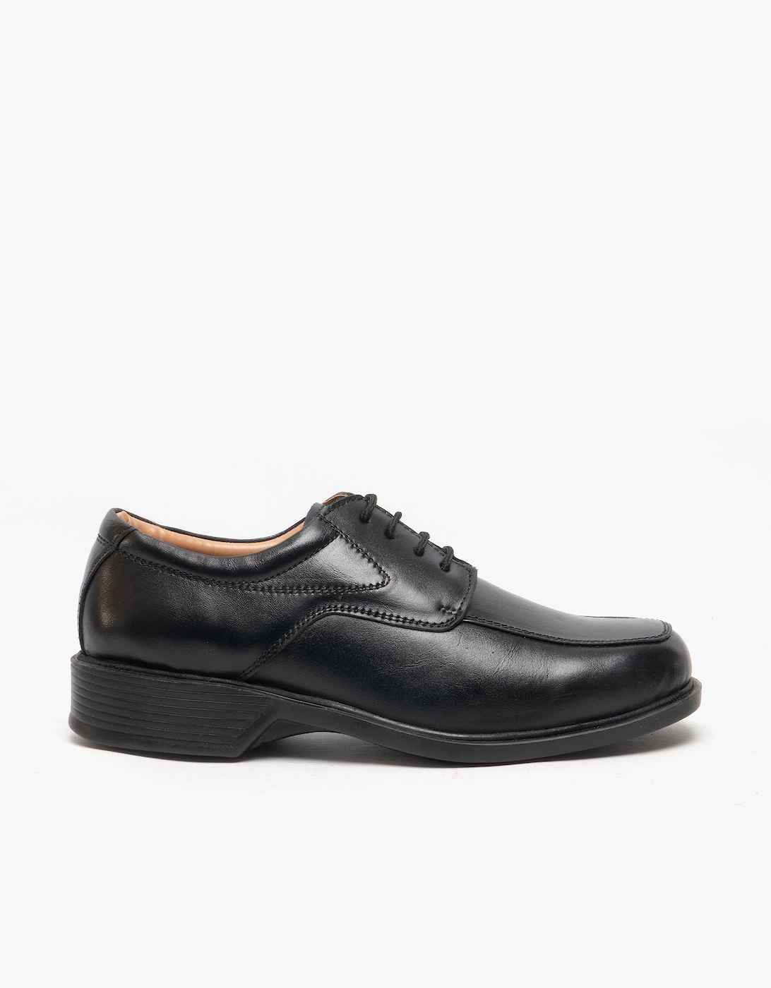 BIRMINGHAM Mens Leather Lace Shoes Black, 4 of 3