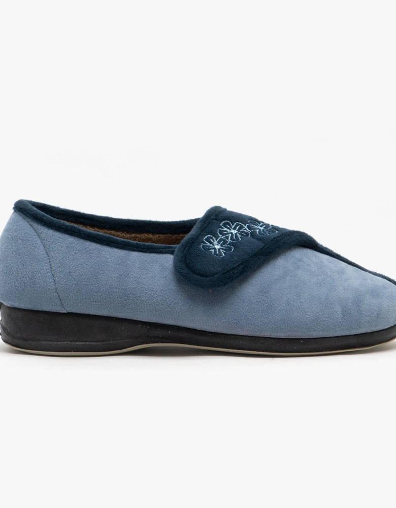 GEMMA Womens Full Slippers Navy/Blue